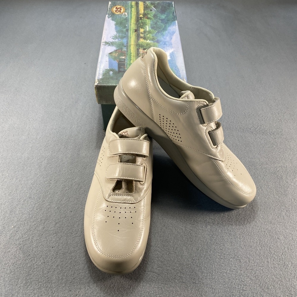 SAS VTO Walking Sneakers Mens 11 Slim Black Beige Diabetic Orthotic Leather